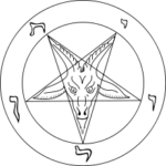 Das Siegel des Baphomet, eine im Satanismus häufig verwandte Variation des Drudenfußes. Quelle: wikipedia
