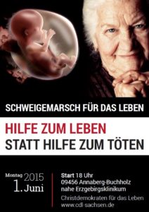 Plakatwerbung für den Schweigemarsch, Foto: CDL Sachsen